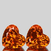 10.00 mm 2pcs Heart Brilliant Cut AAA Fire Intense Madeira Orange Citrine Natural {Flawless-VVS1}--AAA Grade