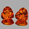 9.00 mm 2pcs Heart Brilliant Cut AAA Fire Intense Madeira Orange Citrine Natural {Flawless-VVS1}--AAA Grade