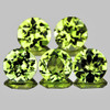 4.00 mm 5 pcs { 1.05 cts } Round Brilliant Cut AAA Fire Natural Yellow Green Chrysoberyl {Flawless-VVS}