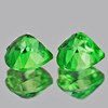 5.50 mm 2pcs Heart Brilliant Cut AAA Fire Intense Chrome Green Tsavorite Garnet Natural { Flawless-VVS }