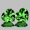 6.00 mm 2pcs Heart Brilliant Cut AAA Fire Natural Chrome Green Tsavorite Garnet { Flawless-VVS }