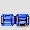 5x4mm 2pcs { 0.91 cts } Octagon Emerald Cut AAA Fire Intense Ceylon Blue Sapphire Natural {Flawless-VVS}--AAA Grade