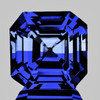 5.00 mm { 0.64 cts} Square Asscher Cut AAA Fire Natural Bi Color Intense Ceylon Blue Sapphire {Flawless-VVS}--AAA Grade