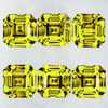 3.00 mm 6 pcs Square Asscher Cut AAA Neon Natural Intense AAA Yellow Chrysoberyl {Flawless-VVS}--AAA Grade