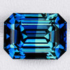 6x4 mm { 0.86 cts } Octagon Emerald Cut Bi Color Intense Green Blue Sapphire Natural {Flawless-VVS}--AAA Grade