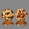 3.70 mm 2 pcs Round Brilliant Machine Cut Extreme Brilliancy Natural AAA Fanta Orange Sapphire {Flawless-VVS}--AAA Grade