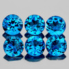 5.00 mm 6 pcs Round Brilliant Cut Best AAA Luster AAA Swiss Blue Topaz Natural {Flawless-VVS1}--AAA Grade