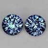3.80 mm 2 pcs Round Machine Brilliant Cut Extreme Brilliancy AAA Teal Blue Sapphire Natural {Flawless-VVS}--AAA Grade