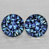 3.80 mm 2 pcs Round Machine Brilliant Cut Extreme Brilliancy AAA Teal Blue Sapphire Natural {Flawless-VVS}--AAA Grade