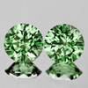 3.80 mm 2pcs Round Machine Brilliant Cut Extreme Brilliancy Natural AAA Green Madagascar Sapphire { Flawless-VVS }--AAA Grade