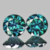 4.00 mm 2 pcs Round Brilliant Cut AAA Fire Natural Teal Green Blue Sapphire {Flawless-VVS}