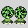 4.00 mm 2 pcs Round Machine Brilliant Cut Extreme Brilliancy Intense Mozambique Green Sapphire Natural {Flawless-VVS}--AAA Grade