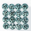 2.30 mm 16 pcs Round Machine Brilliant Cut AAA Fire Natural Teal Green Sapphire {Flawless-VVS}
