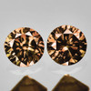 3.50 mm 2pcs Round Machine Brilliant Cut Extreme Brilliancy Natural Champagne Sapphire Songea { Flawless-VVS }--UNHEATED