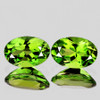 6x4 mm 2 pcs Oval Brilliant Cut AAA Fire Natural Lemon Green Tourmaline {Flawless-VVS}