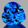 11.00 mm { 6.04 cts } Heart Brilliant Cut Extreme Brilliancy Intense AAA Swiss Blue Topaz Natural { Flawless-VVS }--AAA Grade