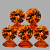 3.80 mm 5 pcs Round Brilliant Cut Extreme Brilliancy AAA Mandarin Orange Spessartite Garnet Natural (Flawless-VVS1}--AAA Grade