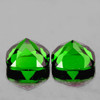 6.00 mm 2 pcs Cushion AAA Fire Intense Chrome Green Diopside Natural  {Flawless-VVS1}--AAA Grade