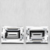3.4x2.3 mm 2pcs { 0.27 cts} Baguette Emerald Cut Natural White Diamond Color D-F {VVS}