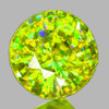 6.00 mm { 1.20 cts } Round Excellent Rainbow Flash Intense Yellow Green Sphene Natural { VVS }--AAA Grade