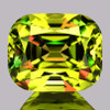 6.5x5.5 mm { 1.15 cts } Cushion Excellent Rainbow Flash Intense Green Yellow Sphene Natural { Flawless-VVS }--AAA Grade