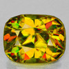 6.5x5.5 mm { 1.28 cts } Cushion Excellent Rainbow Flash Intense Golden Yellow Sphene Natural { Flawless-VVS }--AAA Grade