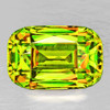 9x6 mm { 1.74 cts } Cushion Excellent Rainbow Flash Intense Yellow Green Sphene Natural { Flawless-VVS }--Premium Grade
