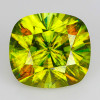 7x6 mm { 1.57 cts } Cushion Excellent Rainbow Flash Intense Green Yellow Sphene Natural { Flawless-VVS }--AAA Grade