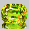 Copy of 7x6 mm { 1.23 cts } Cushion Excellent Rainbow Flash Intense Green Yellow Sphene Natural { Flawless-VVS }--AAA Grade