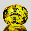 7x6 mm { 1.09 cts } Oval Excellent Rainbow Flash Intense Yellow Sphene Natural { Flawless-VVS }--AAA Grade