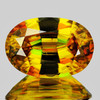 7.5x5.5 mm { 1.20 cts } Oval Excellent Rainbow Flash Natural Golden Yellow Sphene { Flawless-VVS }--AAA Grade
