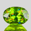 7.5x5 mm { 1.33 cts } Oval Excellent Rainbow Flash Intense Green Sphene Natural { Flawless-VVS }--AAA Grade
