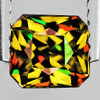 6x5.5 mm { 1.40 cts } Octagon Emerald Cut Excellent Rainbow Flash Natural AAA Golden Yellow Sphene { Flawless-VVS }--AAA Grade