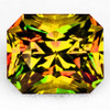 7x6 mm { 1.36 cts } Octagon Emerald Cut Excellent Rainbow Flash Natural AAA Golden Yellow Sphene { Flawless-VVS }--AAA Grade