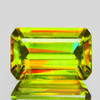 9x6mm { 1.79 cts } Octagon Emerald Cut Excellent Rainbow Flash Natural Yellow Green Sphene { Flawless-VVS }--AAA Grade