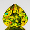 6.00 mm Heart  Cut Excellent Rainbow Flash Natural Intense Yellow Sphene { Flawless-VVS }--AAA Grade