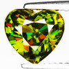 6.00 mm { 1.05 cts } Heart Excellent Rainbow Flash Natural Yellow Green Sphene { Flawless-VVS }--AAA Grade