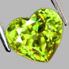 6.50 mm { 1.12 cts } Heart Excellent Rainbow Flash Natural Canary Green Sphene { Flawless-VVS }--AAA Grade