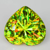 6.50 mm { 1.44 cts } Heart Excellent Rainbow Flash Natural Canary Green Sphene { Flawless-VVS }--Premium Grade