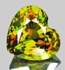 7.00 mm { 1.28 cts } Heart Excellent Rainbow Flash Natural Intense Yellow Sphene { Flawless-VVS }--AAA Grade