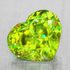 7.00 mm { 1.33 cts } Heart Excellent Rainbow Flash Natural Green Sphene { VVS }