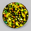 6.70 mm { 1.56 cts } Round Excellent Rainbow Flash Intense Yellow Sphene Natural { Flawless-VVS }--AAA Grade