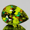 8x6 mm { 1.67 cts } Pear Excellent Rainbow Flash Natural Intense Green Yellow Sphene { Flawless-VVS }--AAA Grade