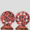 3.80 mm 2 pcs Round Brilliant Cut Best AAA Fire Natural Padparadscha Orange Spinel {Flawless-VVS}