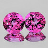 12.00 mm 2 pcs { 15.72 cts } Round Brilliant Cut AAA Fire Natural Pink Topaz {Flawless-VVS1}