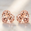 8.00 mm 2 pcs Heart Brilliant Cut Extreme Brilliancy AAA Peach Pink Morganite Natural [Flawless-VVS]--AAA Grade