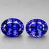 9x7 mm 2pcs { 4.26 cts} Oval Brilliant Cut Extreme Brilliancy Intense D Block Purple Blue Tanzanite Natural {Flawless-VVS1}--Premium Grade