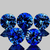 3.50 mm 5 pcs Round Machine Brilliant Cut Extreme Brilliancy Intense Blue Sapphire Natural {Flawless-VVS}--AAA Grade