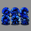 3.00 mm 6 pc Round Machine Brilliant Cut Extreme Brilliancy Intense Blue Sapphire Natural {Flawless-VVS)--AAA Grade