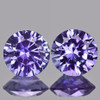 3.50 mm 2 pcs Round Machine Brilliant Cut Natural Violet Blue Sapphire Natural {Flawless-VVS)--AAA Grade